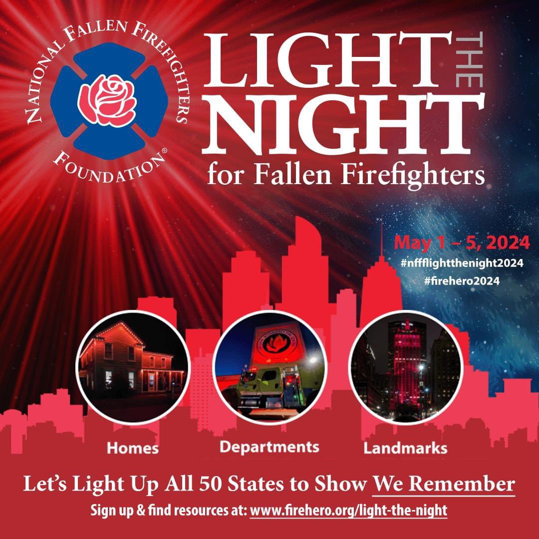 The lights at Station 1 will shine red to honour those we have lost. Honoring Our Fire Heroes | Light the Night for Fallen Firefighters #BrightonFD #BrightonNY #nffflighttheniggt2024 #firehero2024 #WeRemember @NFFF_News