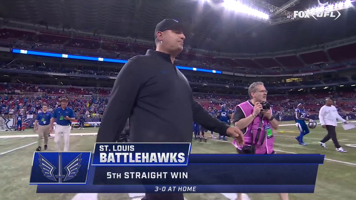 The @XFLBattlehawks get their 5th straight win and improve to 3-0 at home 👏