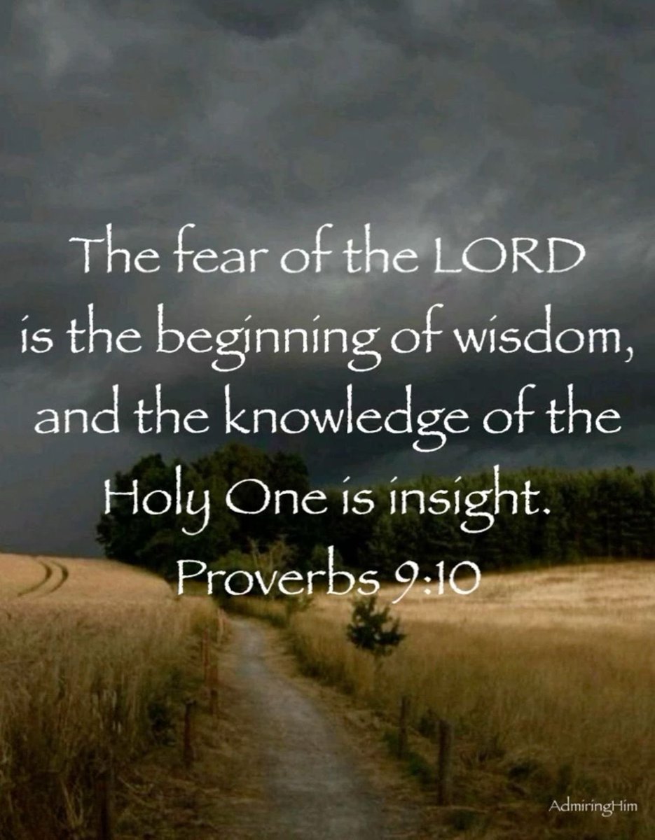 The fear of the Lord is the beginning of wisdom,and knowledge of the Holy One is understanding. Prov.9.10