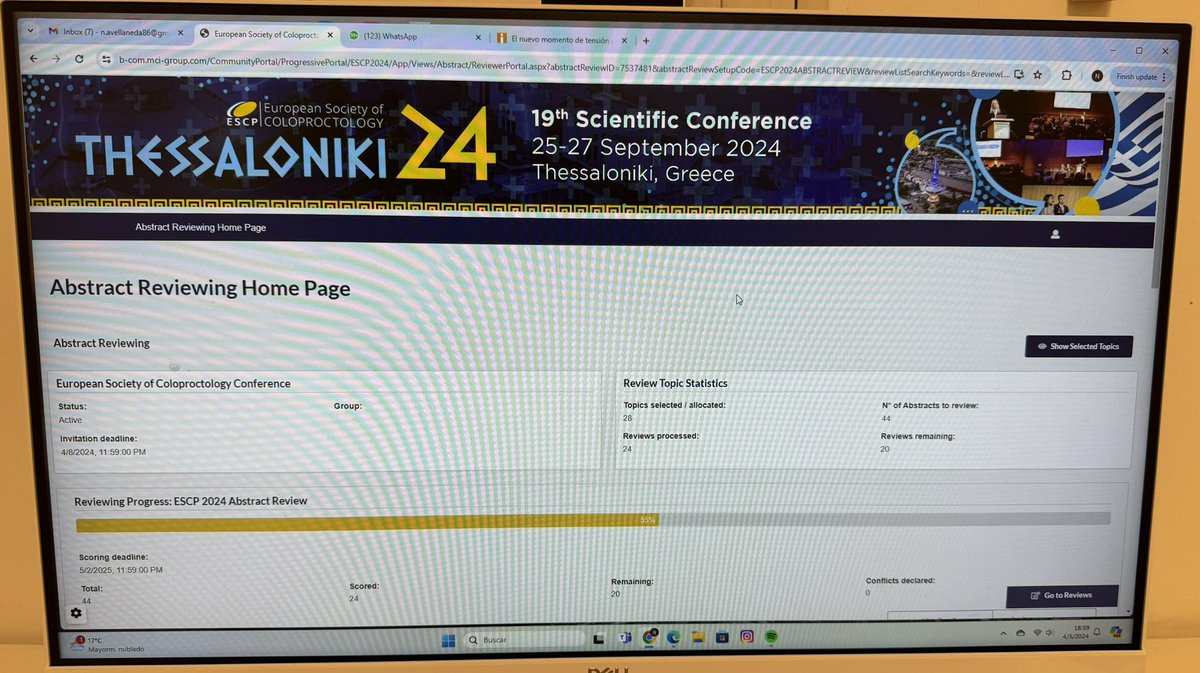 Yes, that time Of the year To review @escp_tweets #thessaloniki Abstracts is here - 2 hours, still half to go 😭😭😭 But see you all there 😊 @MiguelCunhaSurg @eloiespin @AntoninoSpin @ZGaroufalia @SWexner @caterina_foppa @VVigorita @AlaaEl_Hussuna @JeroenLeijtens