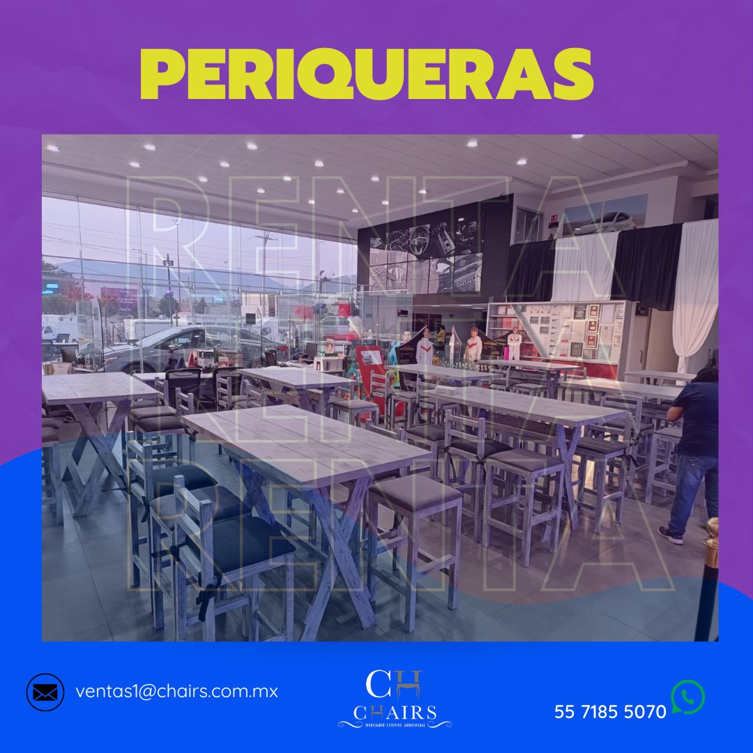 ChairsMexico's tweet photo. #rentadeperiqueras #mueblesenrenta #periquerasparaeventos #cdmx #meetings #events #coordinadordeeventos https://t.co/OTZWggul1Q