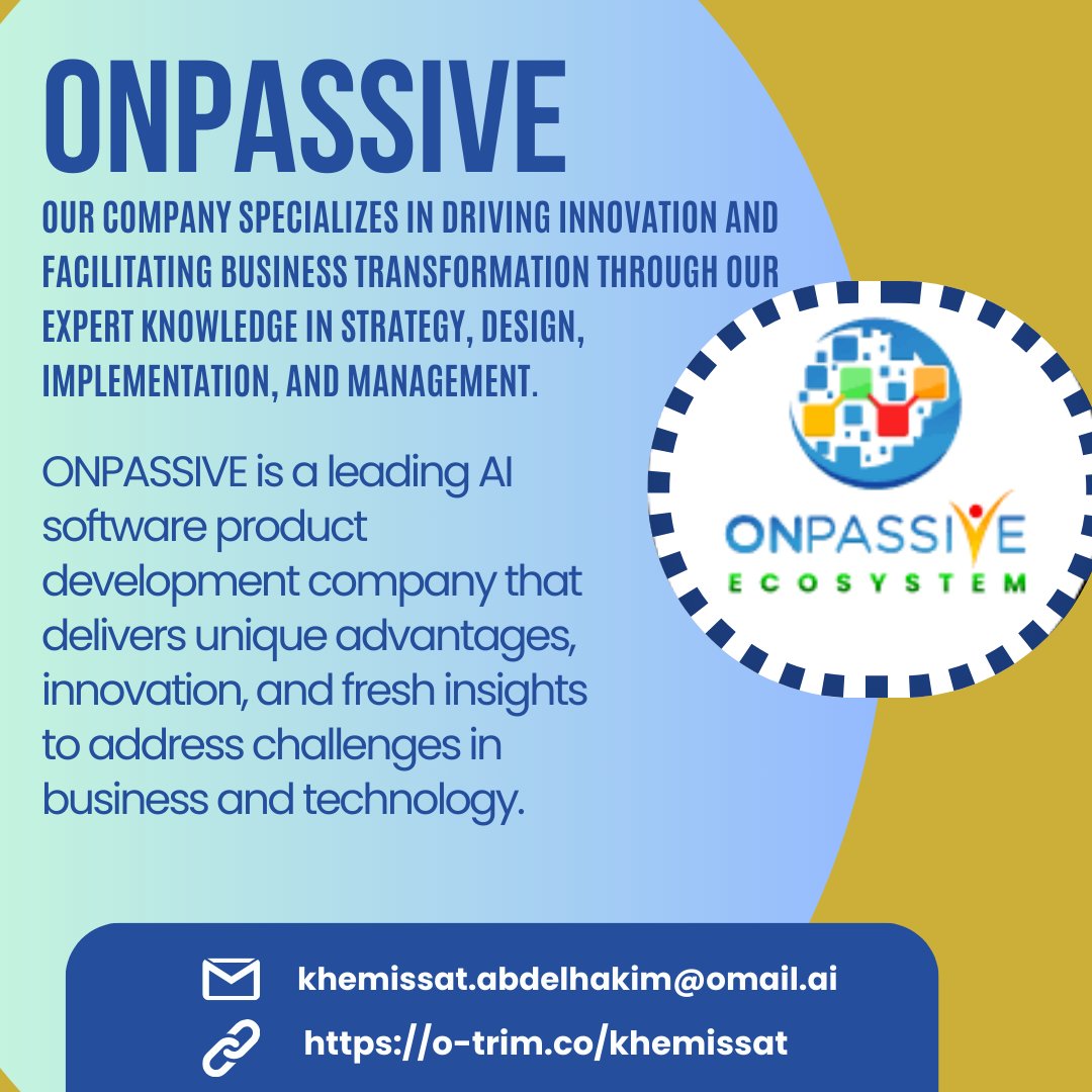 🚀 Free Registration for Ecosystem
➡️ Receive three free goods, #ONet , #OMail , and #OTrim
📍 #ONPASSIVE is always working for you.

💪'Sign up now: o-trim.co/HAKIM

#ONPASSIVE #TheFutureOfInternet #businessautomation #onpassiveecosystem #innovation #ashmufareh