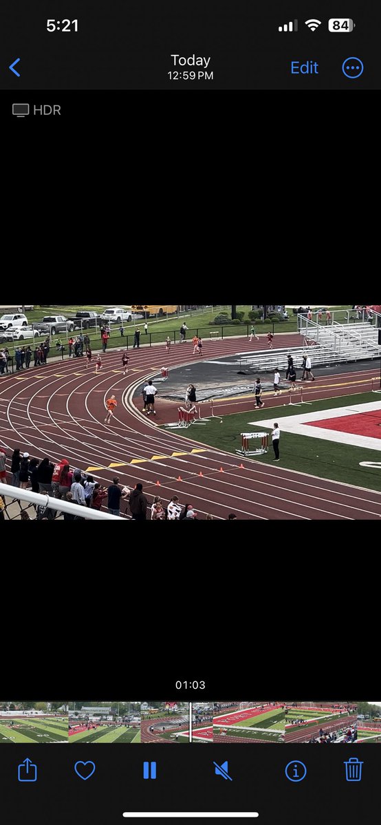 Claire has only ran 3 800 meter races in her life, and the other two she was in lane 1 so didn’t have to worry about cutting. At conf today she was lane 3 and cut 10 meters early and she got DQed after blazing a 2:32 and winning by 6 seconds. At least this was just 7th grade