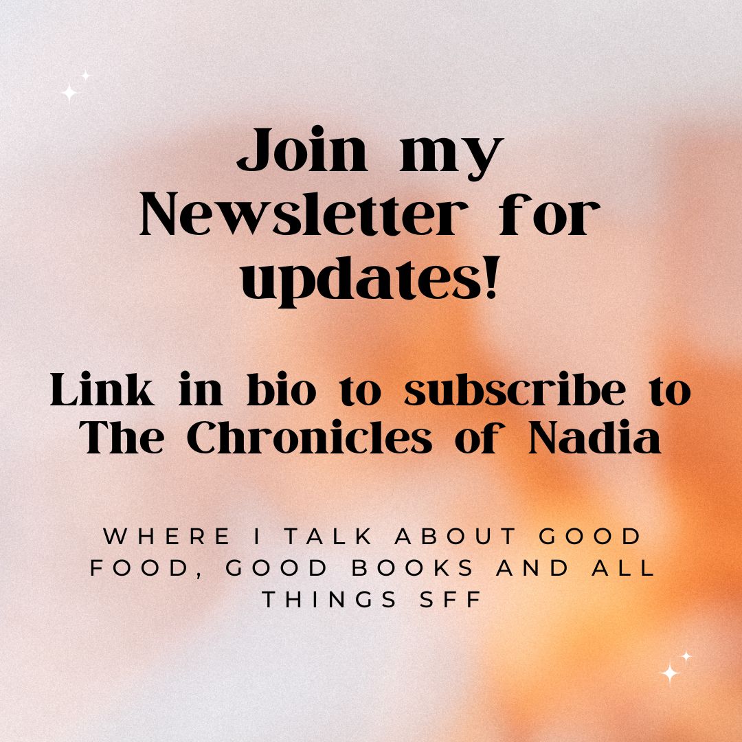I've created a newsletter, titled The Chronicles of Nadia! If you like romance and SFF, baking recipes, ramblings about what it's like being both an editor and author and spicy snippets from my upcoming books, sign up here: rb.gy/ozzdj2
