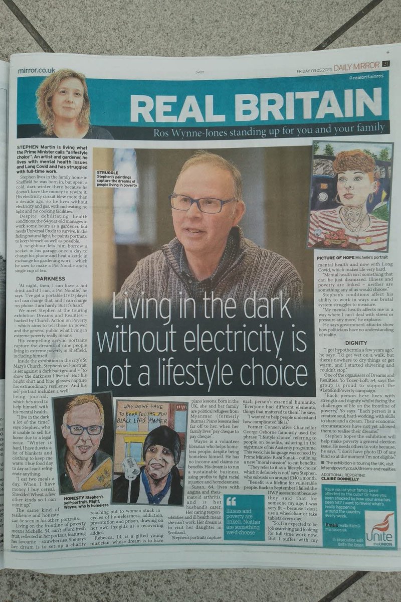 YoyoSongShop (@yoyosongshop) on Twitter photo #letsendpoverty ✨Here's my singer Steve✨ talking about real life in <a href="/DailyMirror/">The Mirror</a> yest- his portraits of Family Choir members <a href="/marys_church/">StMarys Congregation</a> now <a href="/NewcastleCC/">Newcastle City Council</a> library and on UK tour ✨Dreams & Realities Exhibition✨ thanks <a href="/churchpoverty/">Church Action on Poverty</a> & Claire Donnelly for careful reporting #letsendpoverty ✨Here's my singer Steve✨ talking about real life in <a href="/DailyMirror/">The Mirror</a> yest- his portraits of Family Choir members <a href="/marys_church/">StMarys Congregation</a> now <a href="/NewcastleCC/">Newcastle City Council</a> library and on UK tour ✨Dreams & Realities Exhibition✨ thanks <a href="/churchpoverty/">Church Action on Poverty</a> & Claire Donnelly for careful reporting