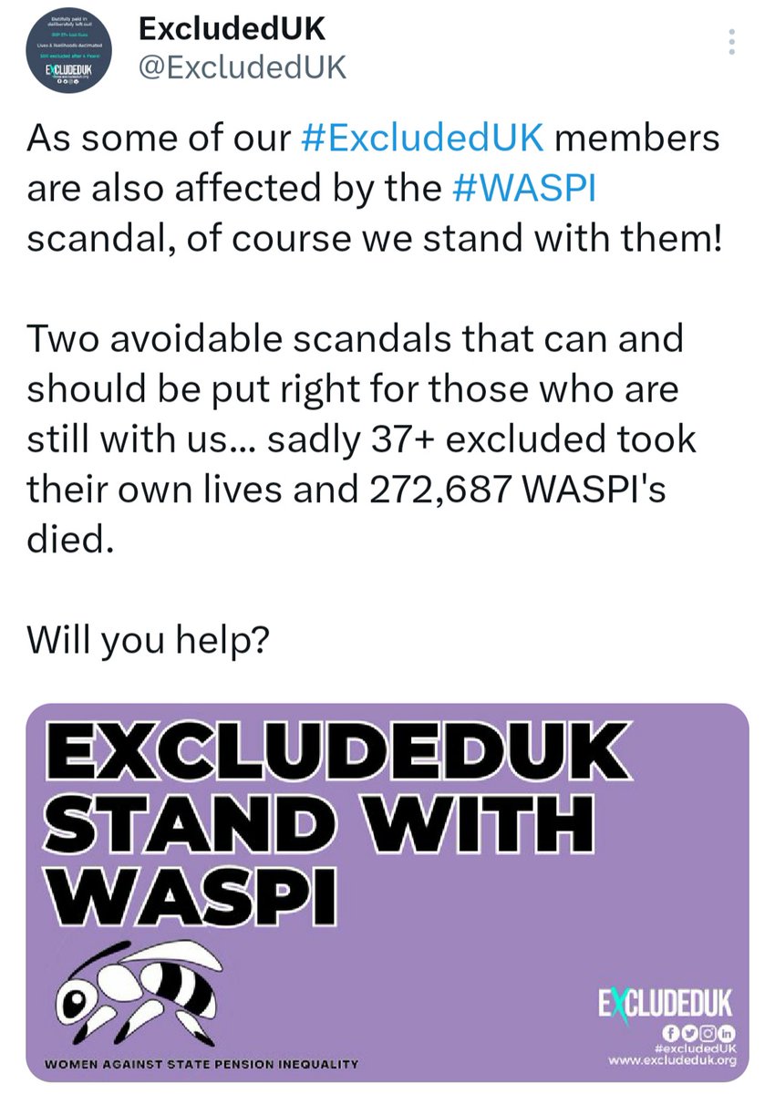 @Keir_Starmer 3.8 million small businesses, self-employed, freelancers and many more individuals got robbed of their futures by the TORIES back in March 2020.

@ExcludedUK are ready and waiting to meet you @UKLabour on behalf of millions of #ExcludedUK and #50sWomen.
twitter.com/ExcludedUK/sta…