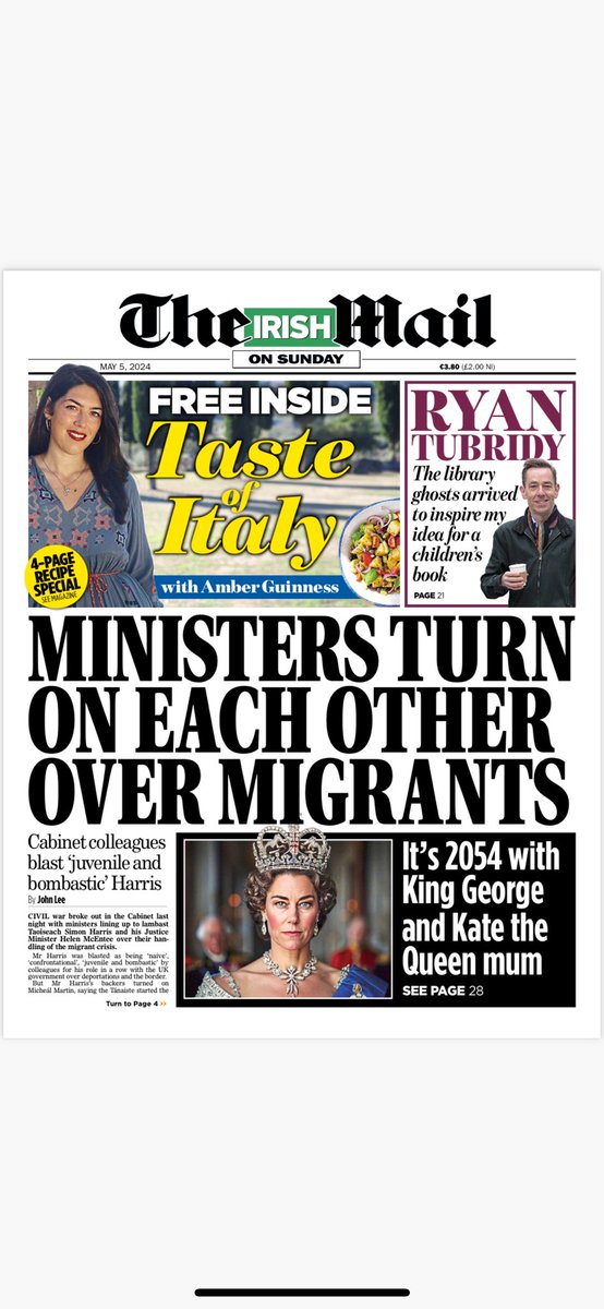 🔴Government fraying over migrant policy. Ministers slam Taoiseach and Minister for Justice over row with British ⁦@IrishMailSunday⁩