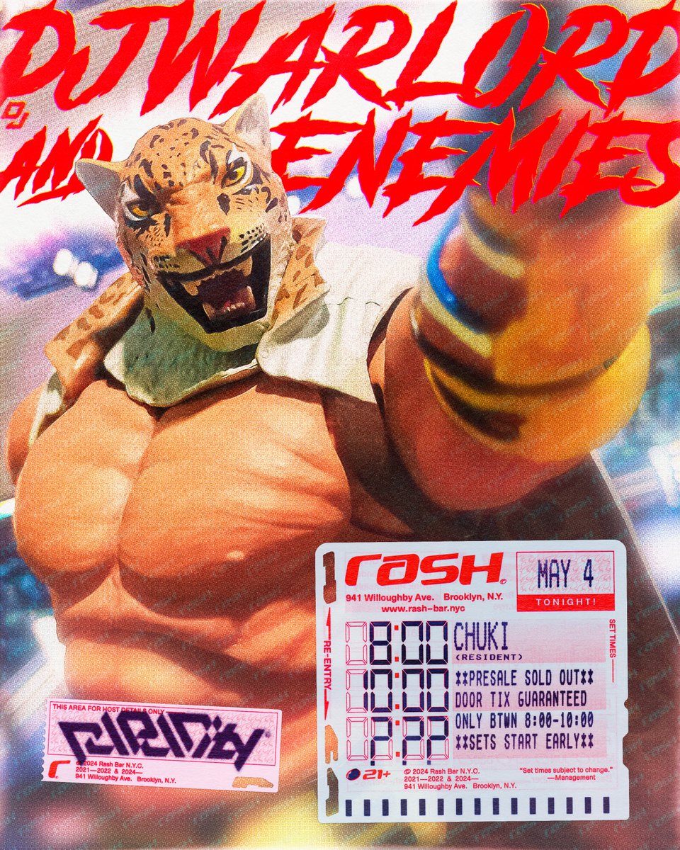 Tonight at Capacity at Rash DJ Warlord & Enemies @umru_ @bapari_ @esp4ver Presale sold out Door tix only guaranteed 8—10 Sets start early…