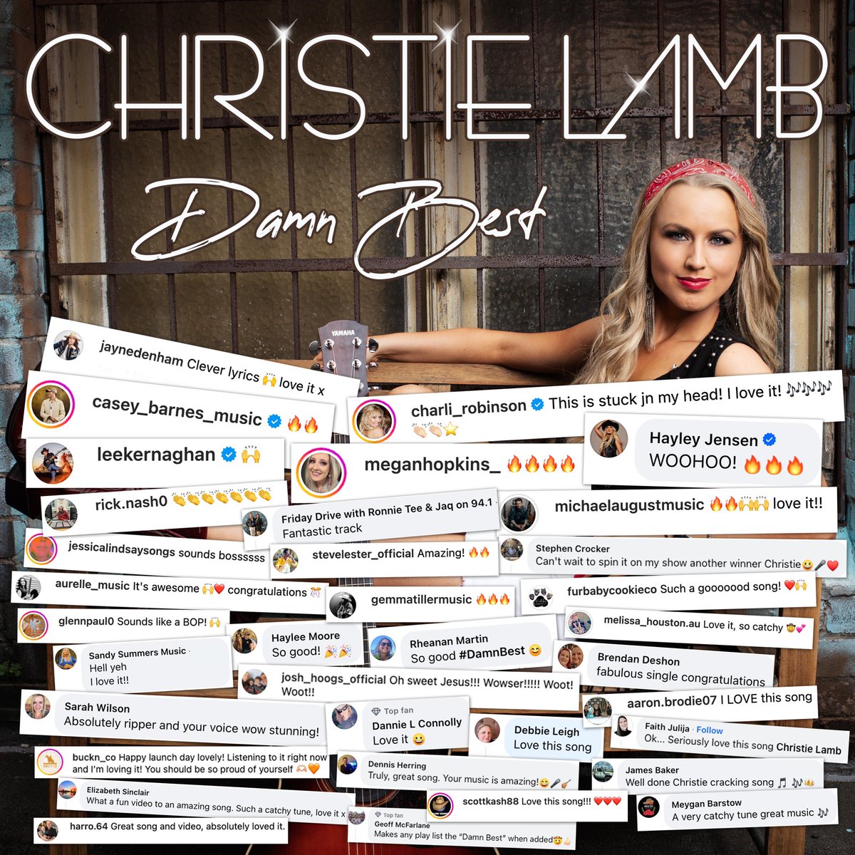 A big thanks to Aussie Country Radio & everyone who has downloaded, streamed & added my new single #DamnBest to their playlists 💿🎶
So thankful for all the spins and messages of love and support 💕
#CrankItUp #Grateful 
@ABCCountry @TripleMCountry @KixCountryRadio @iHeartCountry