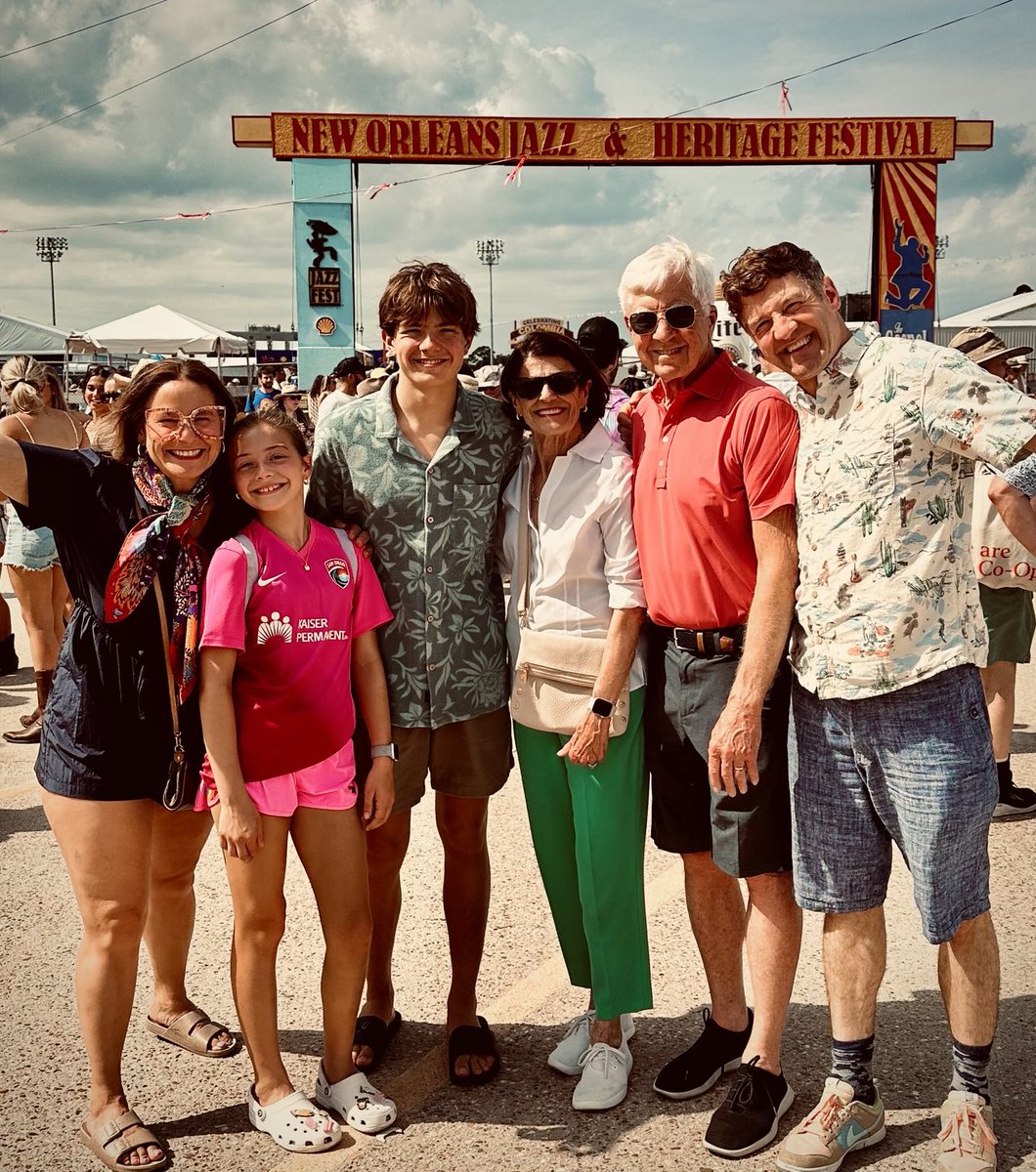 Penny and I enjoying New Orleans Jazz Fest with Jon and family.
