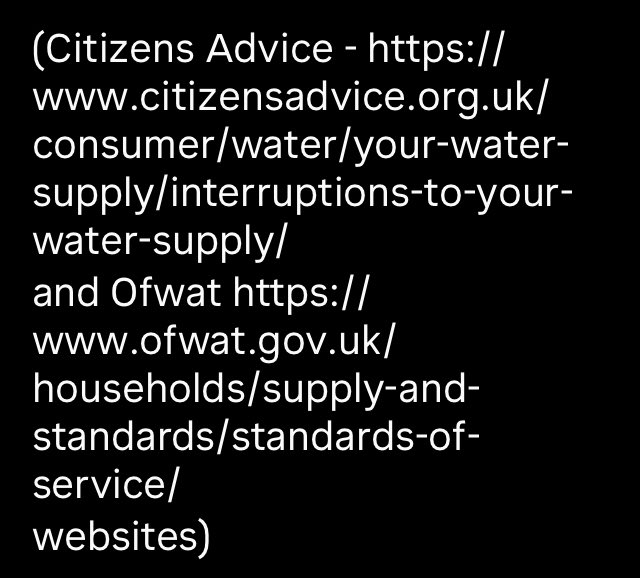 #SouthernWater customers in #StLeonards & parts of #Hastings are in their second day of NO WATER. This paltry amount below is what you can receive as compensation.🙄

HOW about £100 per customer??
NO QUESTIONS, off the bills @southernwater 
for the inconvenience & worry. 
❌DD's
