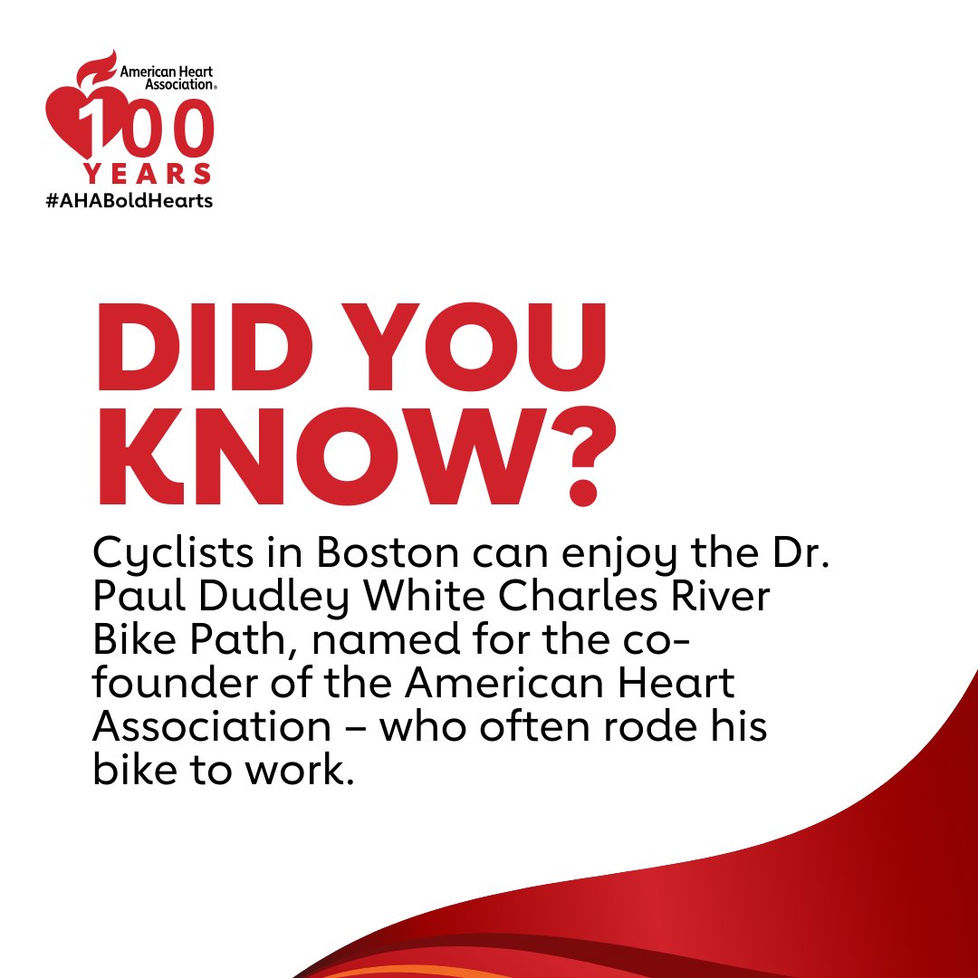 AHA co-founder Dr. Paul Dudley White firmly believed in that regular physical activity was good for the heart - at a time when few cardiologists agreed. He was a vigorous walker and often biked to work at Harvard. #AHABoldHearts