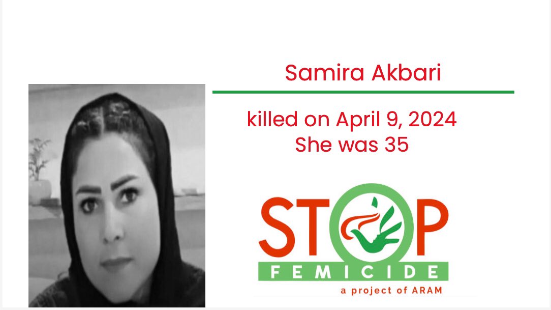 On April 9, 2024, a 35-year-old woman named Samira Akbari was brutally murdered by her ex-husband in the city of Bardaska, Khorasan Razavi, about 3 weeks ago. The woman had divorced her husband 3 years ago. The accused, Mohammad Zahedi,
#StopFemicide