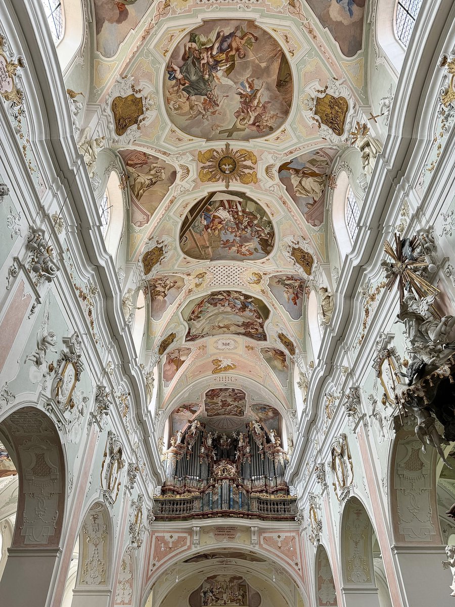 The stunning ceiling at St. Georg baroque church, here in Ochsenhausen, Germany.