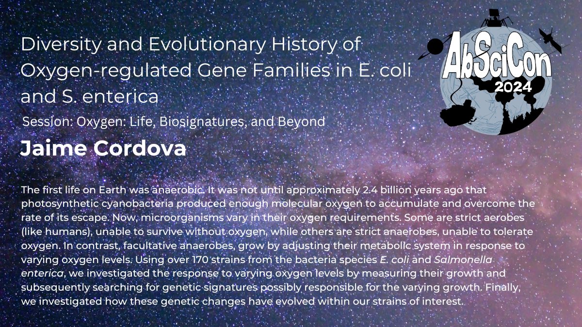 And if you’re also going to PVD for #AbSciCon, swing by my presentation Tuesday morning during the “Oxygen: Life, Biosignatures, and Beyond” session!