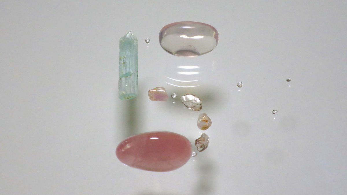 rose quartz, aquamarine, etc.