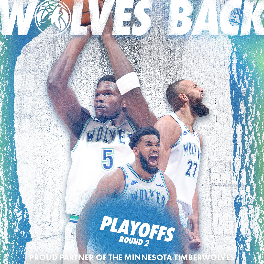 Congrats on your first round sweep, @Timberwolves 🏀 🧹 We're in to start Round 2 with a win!