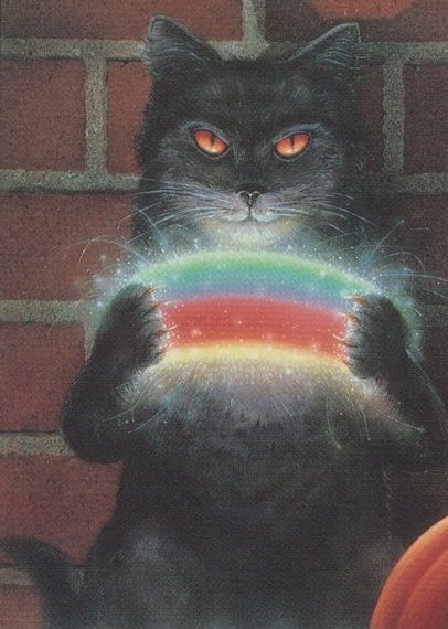 Happy #Caturday! 🌈🐈‍⬛🖤 Art by Craig Calsbeek, from Graphic Artists Guild’s Directory of Illustration (1989)