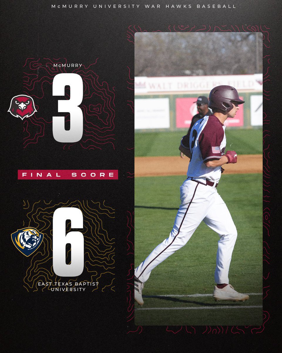 War Hawks fall to ETBU at the conference tournament. The War Hawks end their season 21-21🦅⚾️