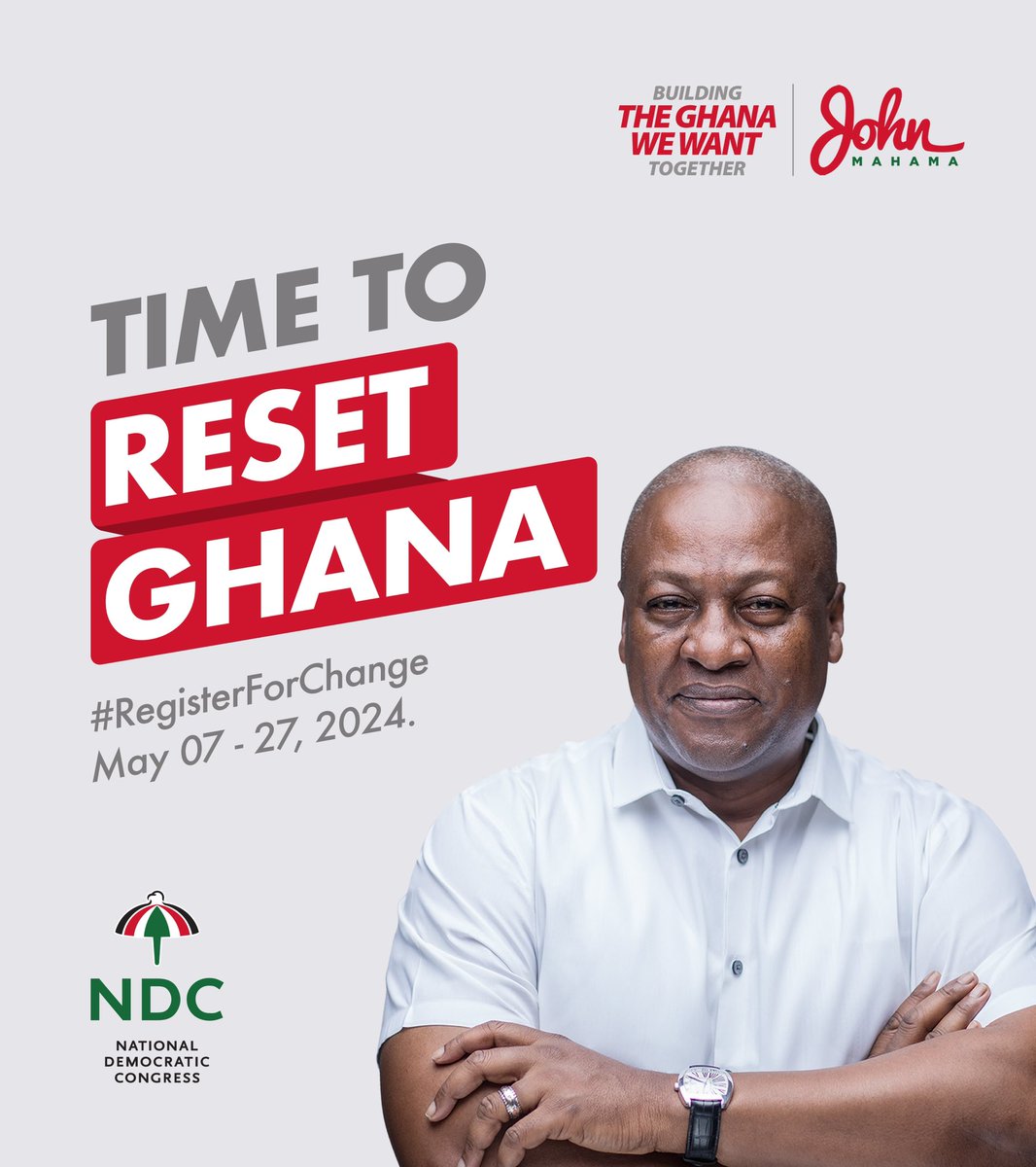 Do you want to see real CHANGE in Ghana? Do you want to help build the Ghana we all want? Then you must register with the Electoral Commission if you are not yet a registered voter. Your vote for John Mahama and the NDC on December 07, 2024, is crucial in shaping the future of