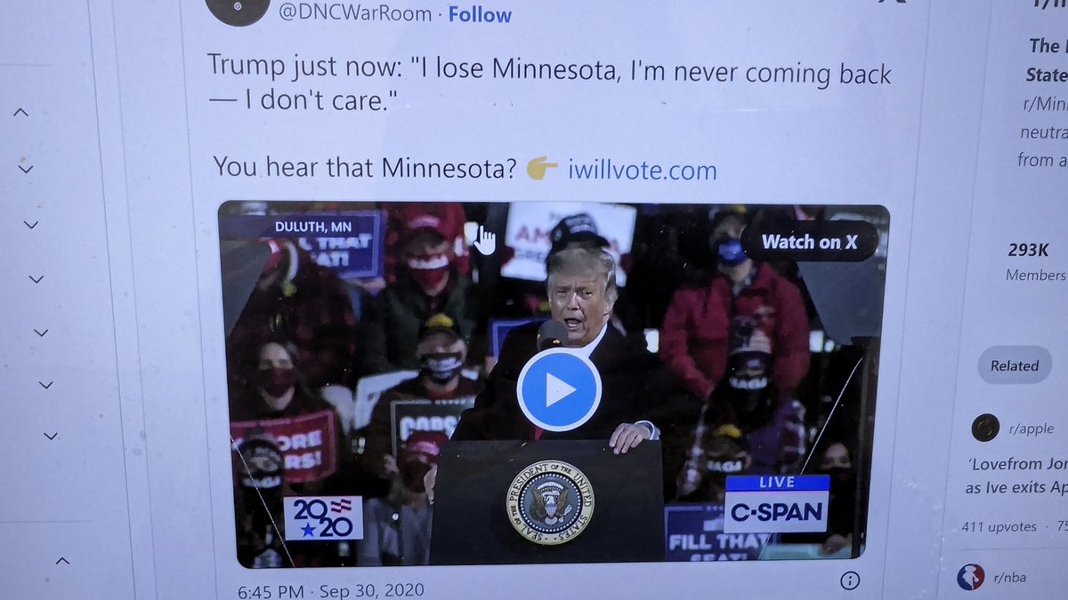 Trump apparently told donors recently he thought Minnesota was in play. Has he forgotten this promise from September 2020? Time to remind him, Minnesota