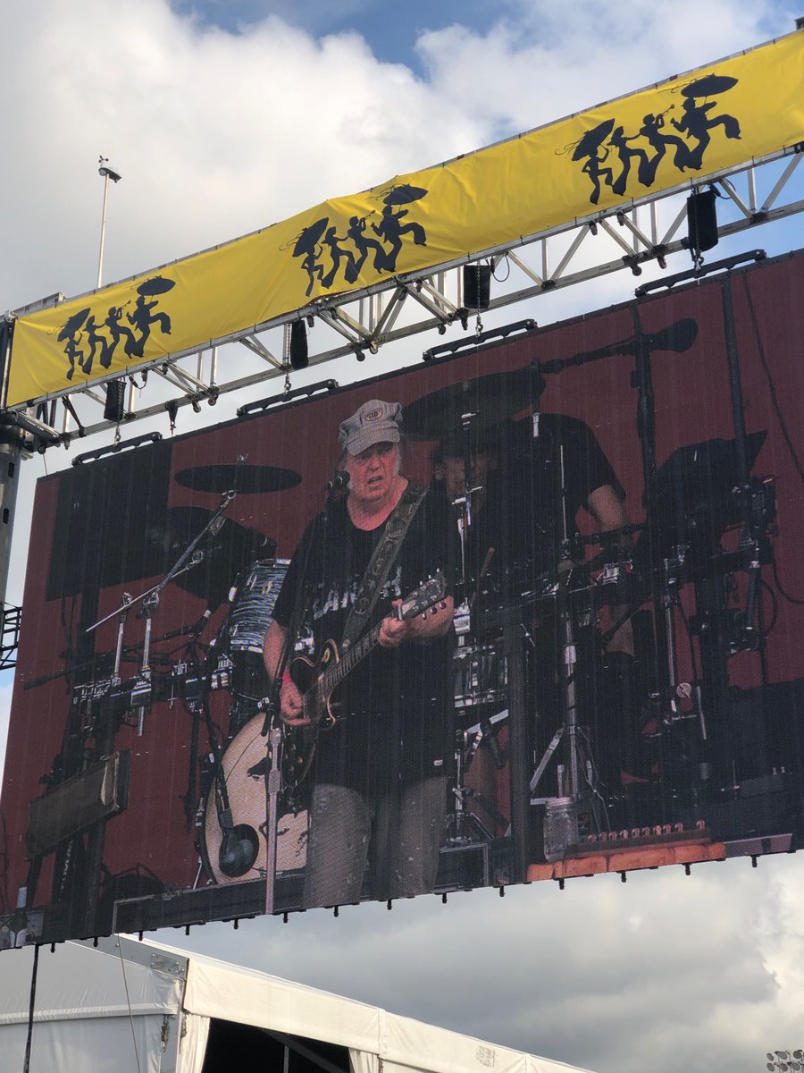 Jazz Fest covered up the shell logos for Neil!