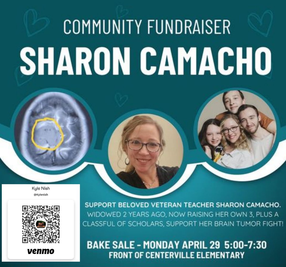 Ok my friends, time to get serious for a minute. My neighbor Sharon is having surgery on the 20th to remove a Brain Tumor. Her husband Jorge passed away 3 years ago from cancer, and she's a single mom now with 3 kids. We had a community fundraiser bake sale last week which was…