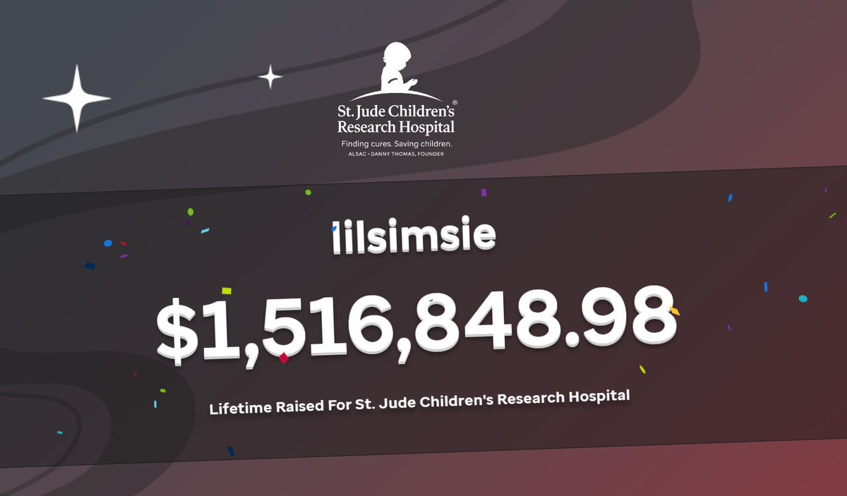 THANK YOU to @lilsimsie and her incredible community for raising $100,000 for St. Jude kids in just a few days and for surpassing $1.5M lifetime raised!