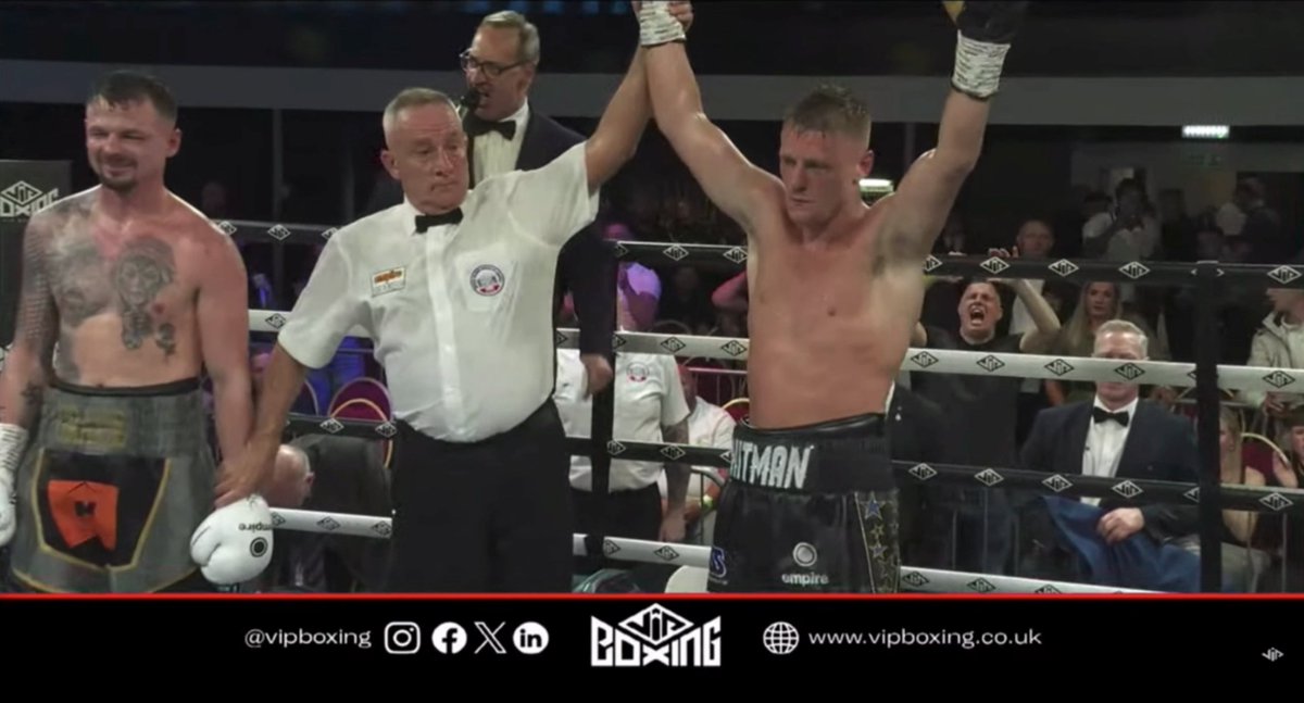 Tommy 'Hitman' Hodgson (9-0) takes a 98-94 win over Jordan Ellison (15-53-3) to capture the BBBofC Northern Area Super Lightweight title from Houghton-le-Spring, UK 🇬🇧