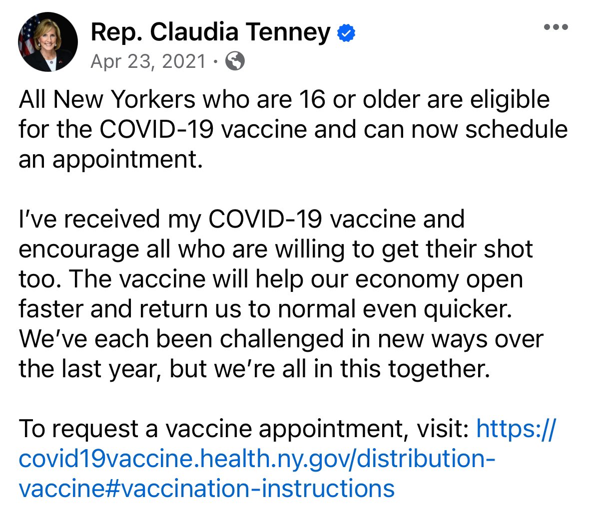Thank you Dr. Bowden! Unlike Claudia Tenney we won’t be pushing experimental shots on Americans and claiming “it’s safe and effective.” And unlike Claudia I am proud to have taken your pledge to pull the shots and not take a dime from Big Pharma companies like Pfizer!