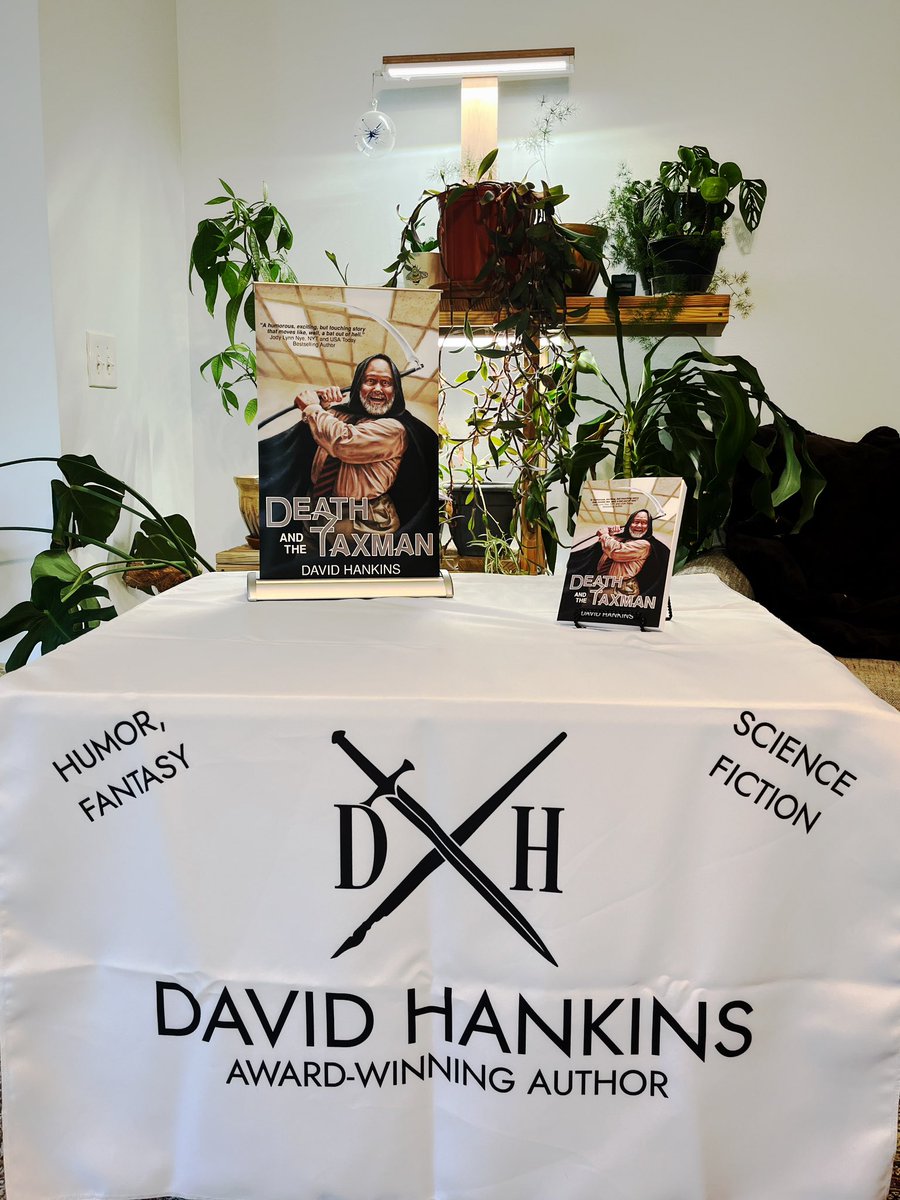 Look at that! I got authorly sales stuff made. Doing my first local con next month. Now I need my books to come in…

Get your copy here:

books2read.com/deathandthetax…

#deathandthetaxman #awardwinning #writinglife #readingcommunity #writingcommunity #summerreading #beachreading