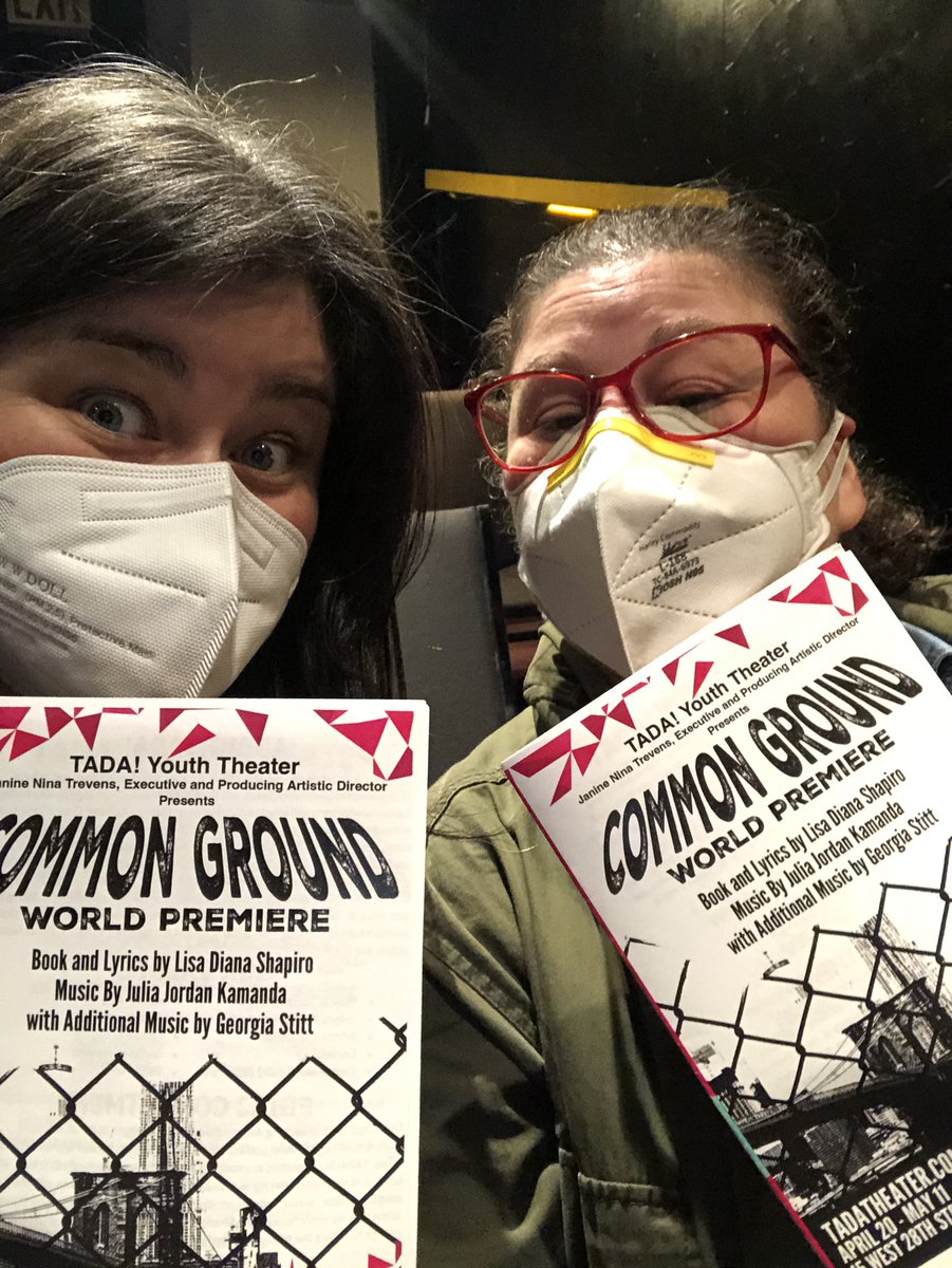 COMMON GROUND runs through May 11th at #TADA Original Youth Theater - books and lyrics by our very own Lisa Diana Shapiro! We are so excited to support this work! #ArtsForAll #ArtsEd #EdTheatre #CCNYprepares #CCNY 💜🎭💜