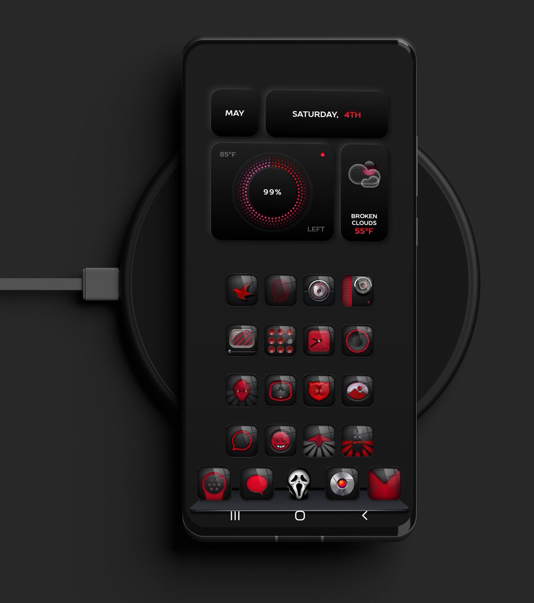 My weekend setup #BlackMetallic by #ThirdTemple at Discord plus this #Neumorphic #kwgt.