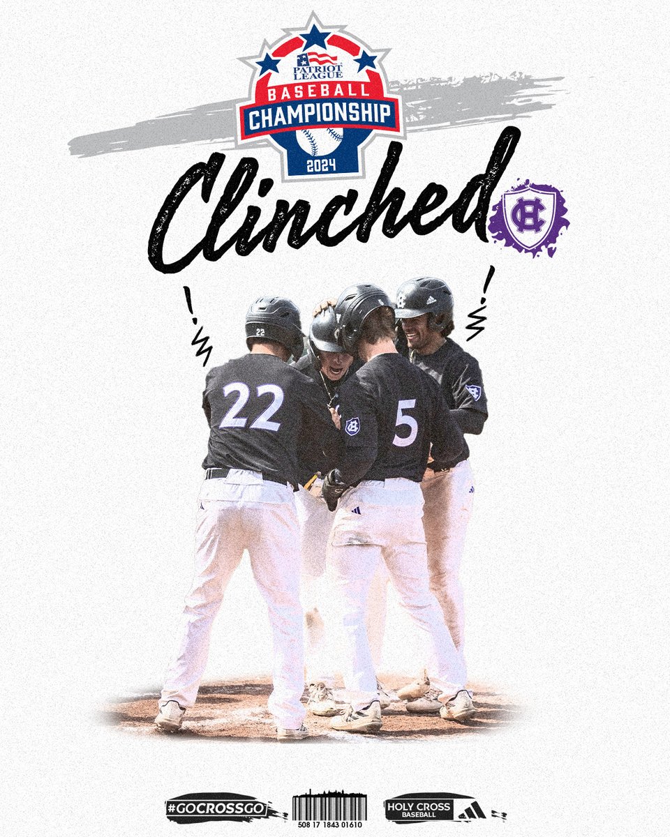 Holy Cross Baseball (@hcrossbaseball) on Twitter photo Back in the playoffs 😎
The Crusaders have clinched a berth — and the No. 3 seed — in the 2024 <a href="/PatriotLeague/">Patriot League</a> Tournament!
#GoCrossGo Back in the playoffs 😎
The Crusaders have clinched a berth — and the No. 3 seed — in the 2024 <a href="/PatriotLeague/">Patriot League</a> Tournament!
#GoCrossGo
