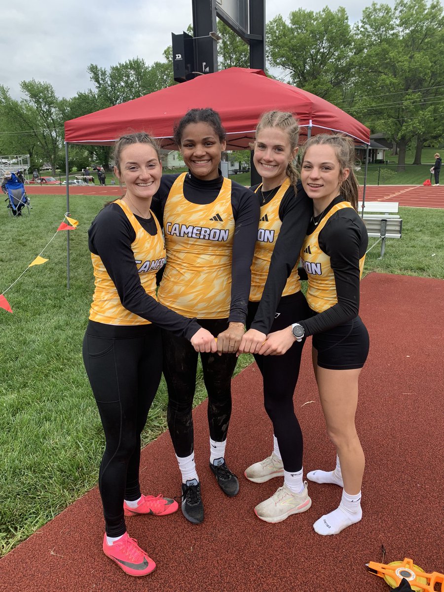The relay squad of Jameson, Brewer, McVicker and Robinson punched their ticket to Sectionals next week with a 4th place finish in the 4x200 and a 3rd place finish in the 4x400 today! #TurnAndBurn 🏃🏼‍♀️💨