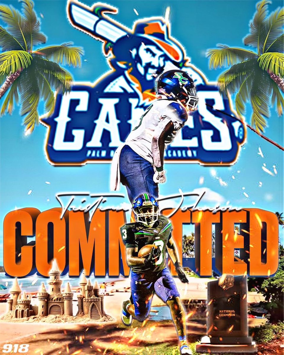 I am blessed to announce that I am 1000% commited to Palm Beach Elite Academy🟠🔵 #Gocanes @coachjsmithpbe @PalmBElite @Coach_Gonzo1357 @CoachJenco @CoachTinsley_SC @Coach_Sime81 @DillonF_SC @Coach_Pica
