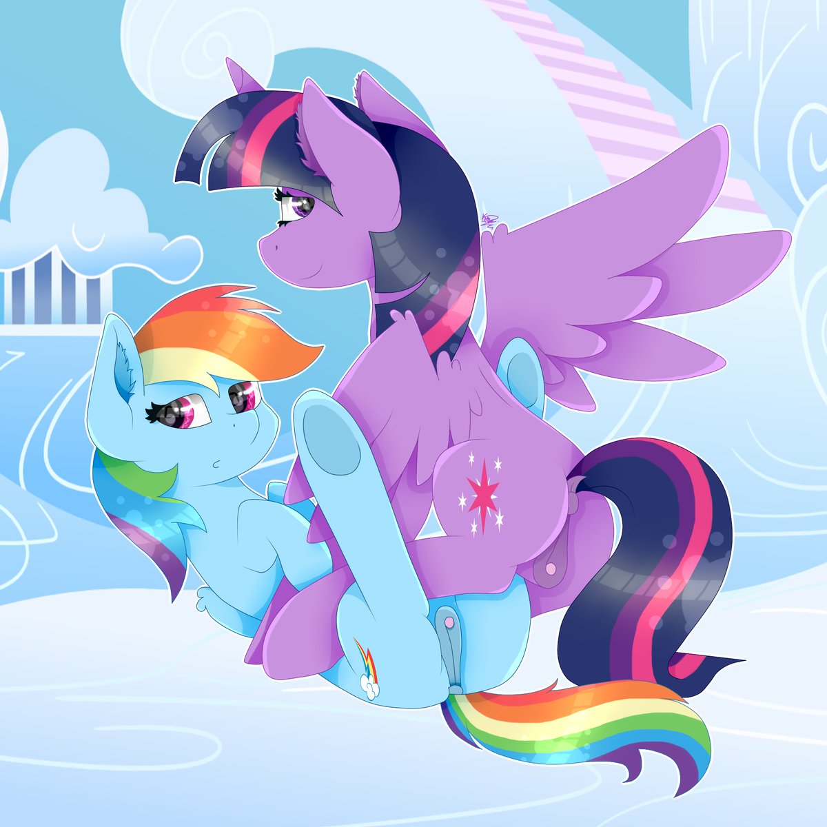 KathePArt's tweet photo. Twidash! Yeah! 💙🔥💜 
#mylittlepony #nsfwtwt #RainbowDash #TwilightSparkle https://t.co/SZHDU72YeF