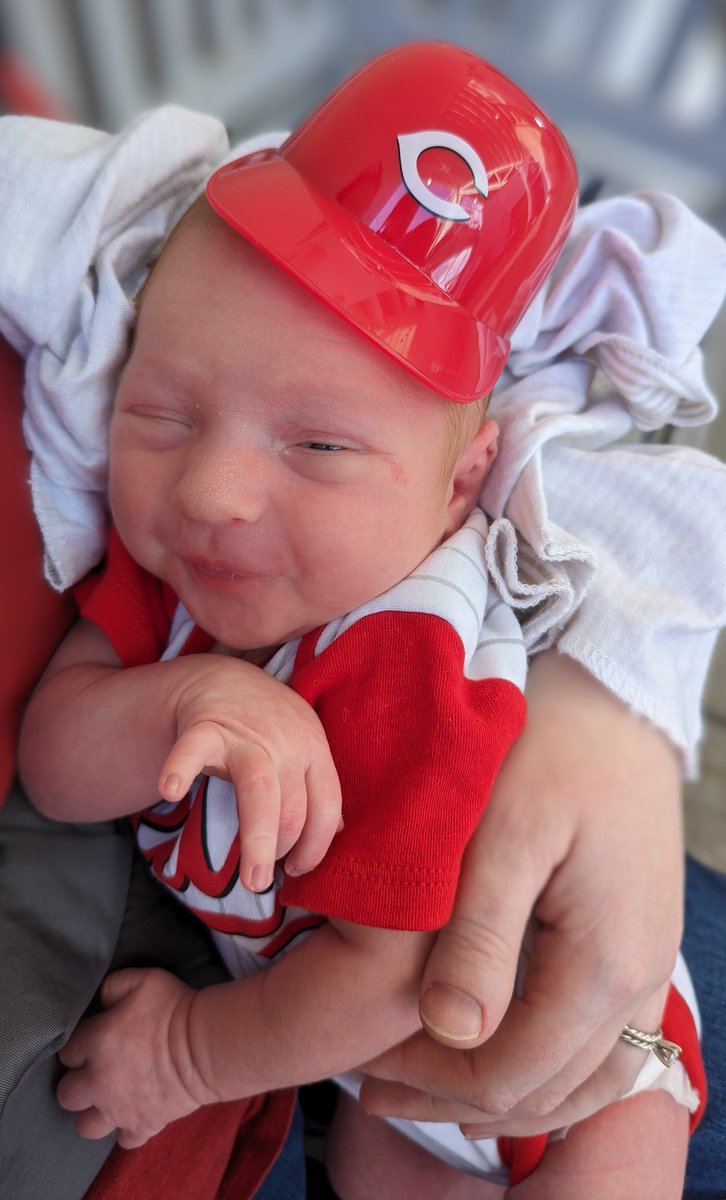 10 days old and attending my 1st @Reds game!