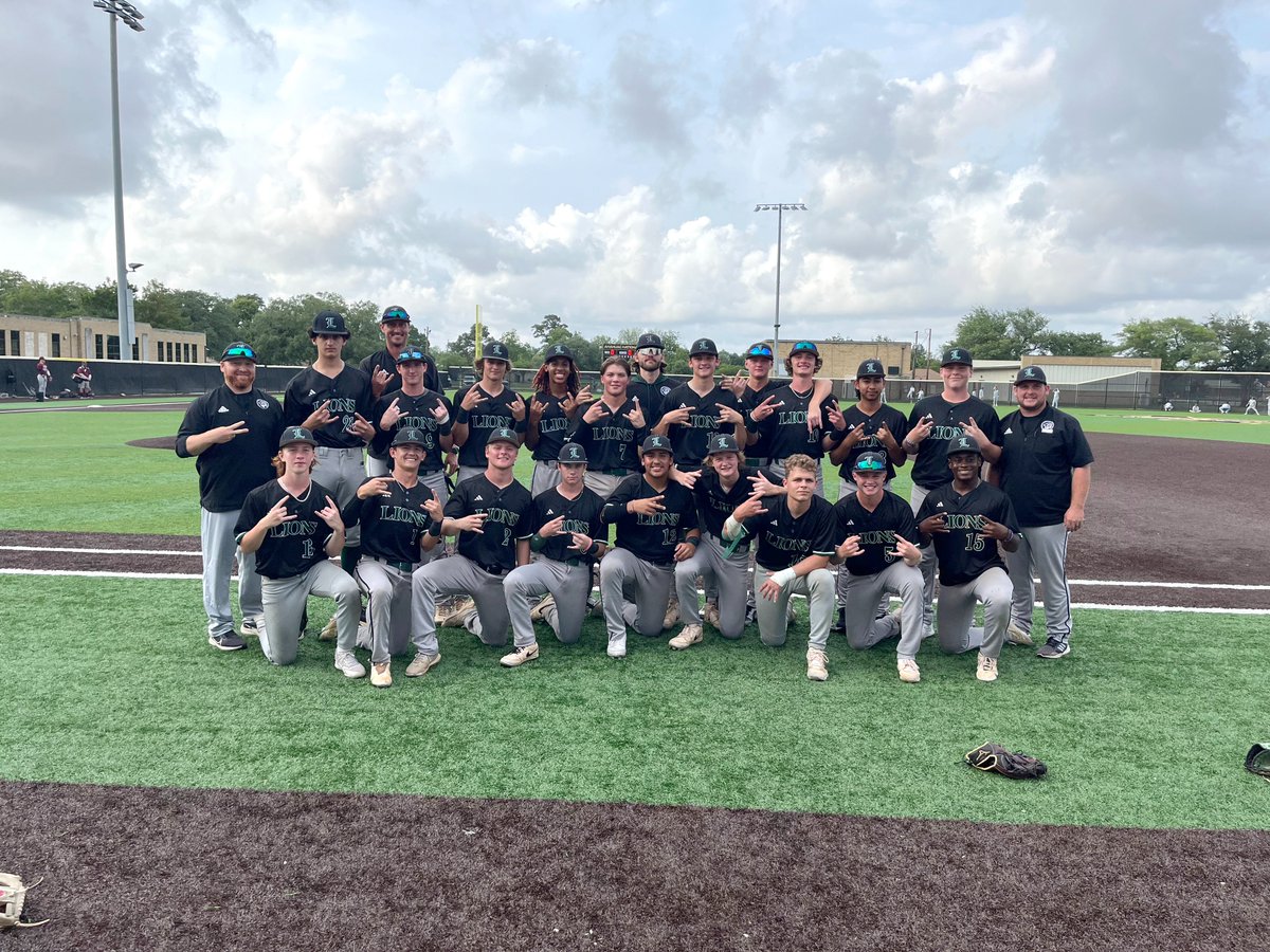 LIONS BASEBALL sweeps LCM and Advances 
to Round 2!
Game 1: Lions Win 10-3
Game 2: Lions Win 7-4
Round 2 games in Lufkin.
Dates &amp; Times To Be Announced
#WeLoveLions