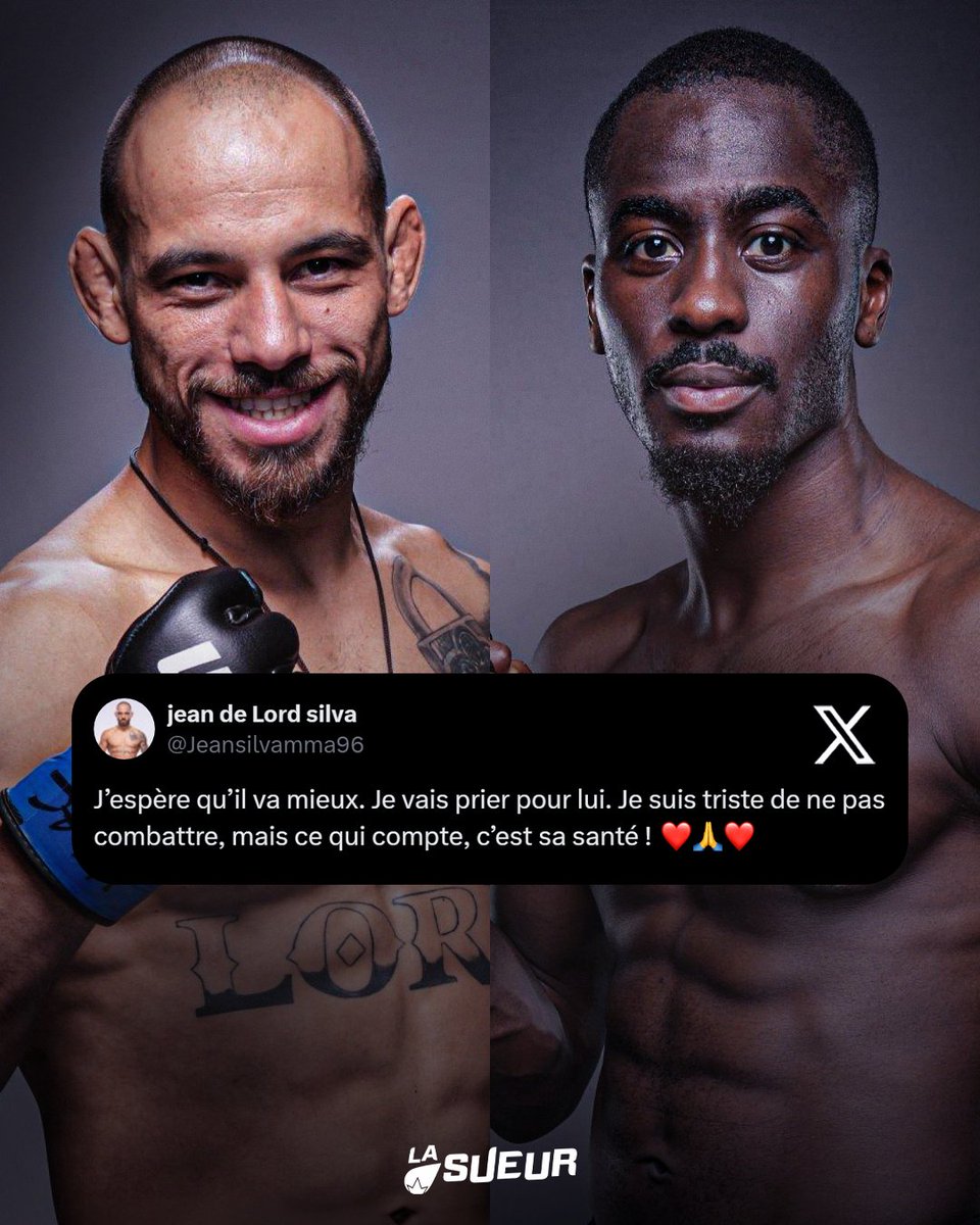 Le beau message de Jean Silva après l’annulation de son combat face à William Gomis, causée par des soucis de santé du Français lors de son cutting. 🫡 Respect. ✊ #UFC301