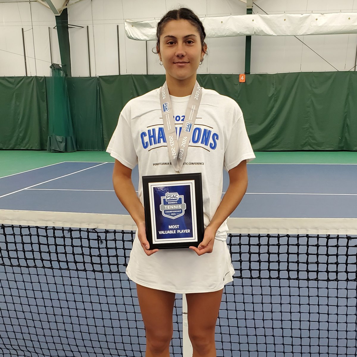 WOMEN'S TENNIS: And @IUPCrimsonHawk's Lydia Vlachou was named Tournament MVP of the #PSACWTEN Championship with two victories on the day, as IUP has won six of the last seven championships! #PSACProud