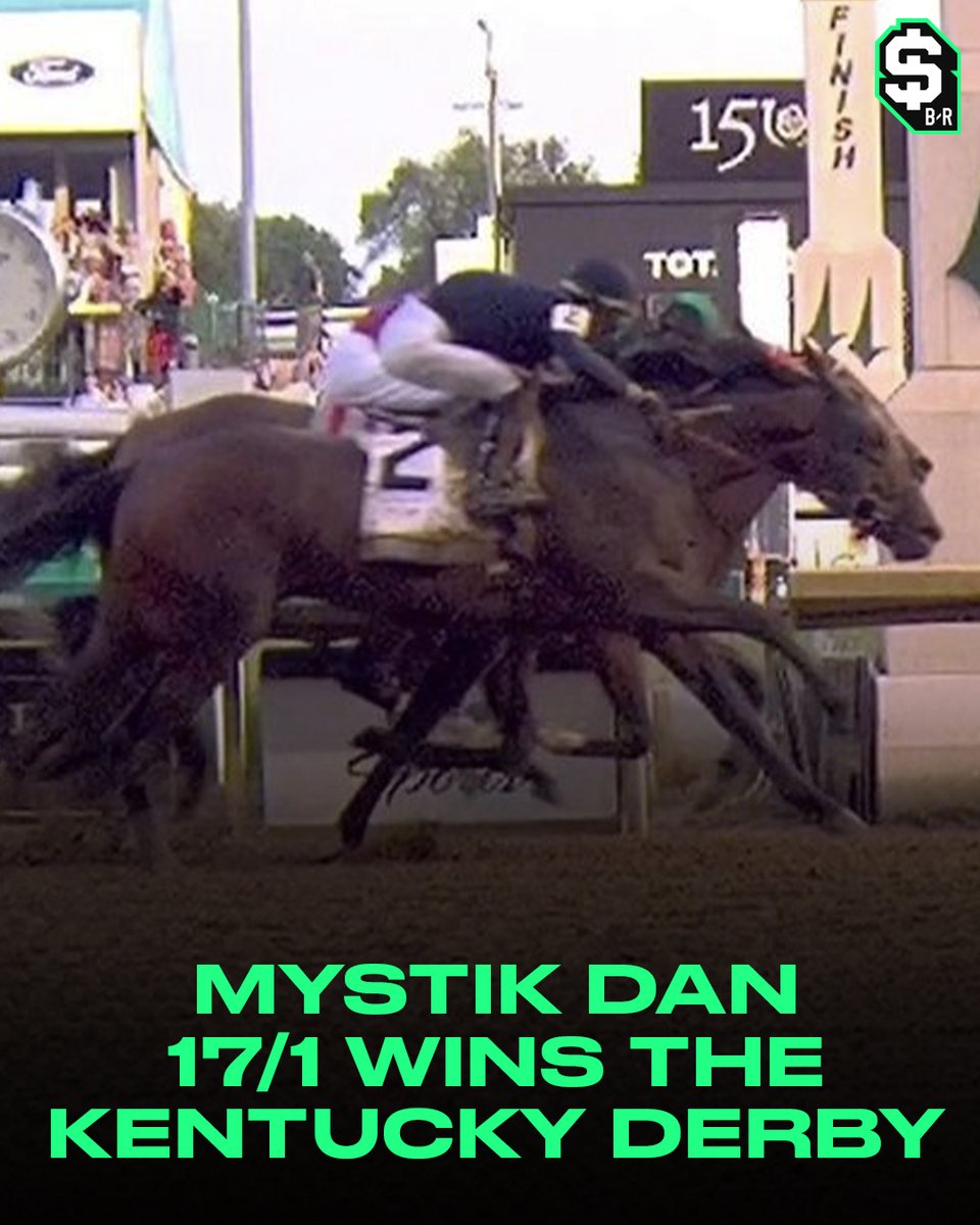 Mystik Dan 17/1 won the Kentucky Derby by a nostril Drop your tickets if you cashed ⬇️