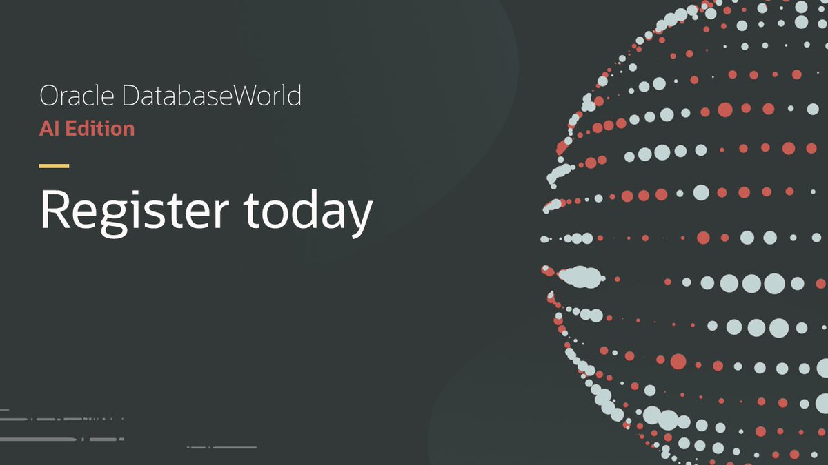 You’ve played with ChatGPT. Now learn how you can put GenAI to work in your organization at Oracle DatabaseWorld AI Edition. Register at social.ora.cl/6011jpRER