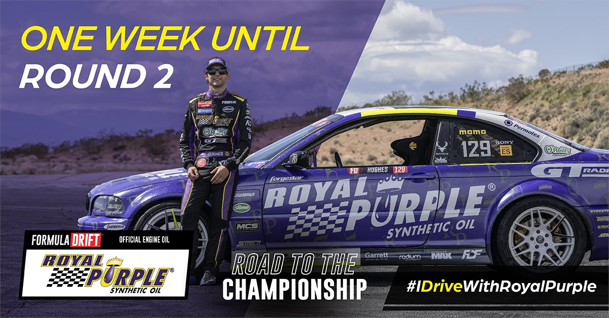 The 2024 @FormulaDrift season continues next week for Round 2! Who's going to be joining us in Atlanta to see who makes it to the next podium of the 2024 season? #FDATL #DriftWithRoyalPurple #OfficialEngineOil #NoMatterWhatDrivesYou #DriveWithRoyalPurple @oreillyauto