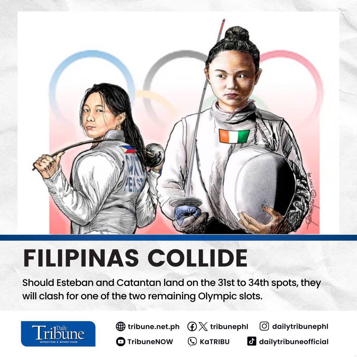 This real-life telenovela started when Esteban suffered a knee injury while representing the country at the 2022 World Fencing Championship in Cairo. 

Read more at: tribune.net.ph/2024/05/04/fil…

#editorial 
#DailyTribune