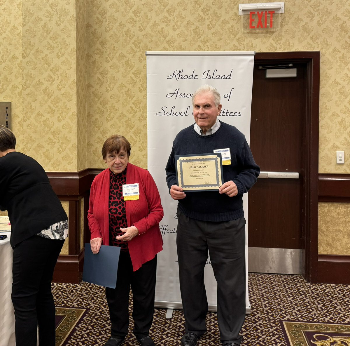 The RI School Committee Association recently recognized members for professional development completion. Congratulations Karen McDaid (50+ hours), Emily Copeland (100+ hours), and Fred Faerber (200+ hours)!