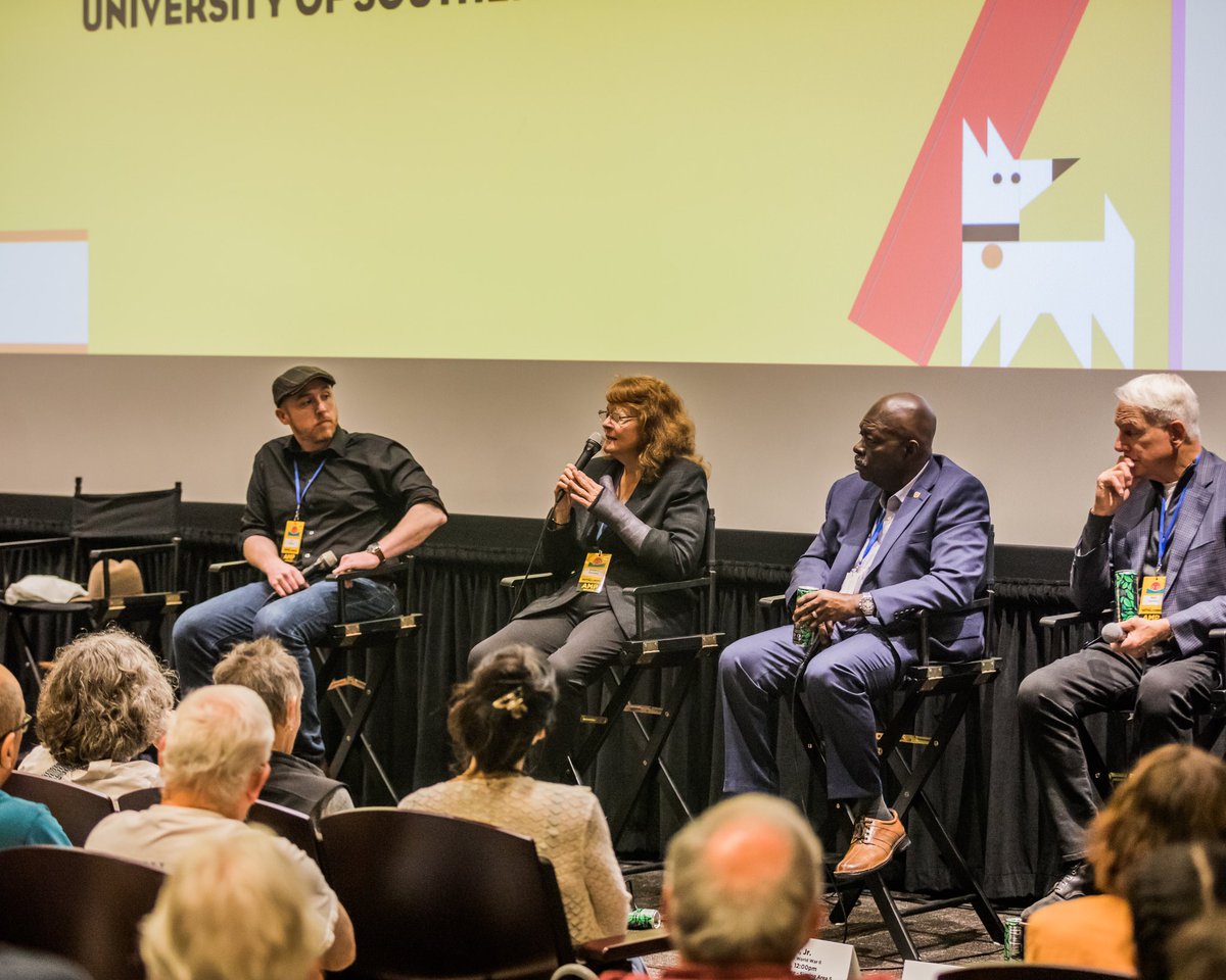 “A Wide View on World War II” panel, @latimesfob at USC, 21 Apr 2024. 

From left to right: @hiltzikm, me (“Killing Shore”), Susan Eischeid (“Mistress of Life and Death”), retired NCIS agent / TV series advisor Leon Carroll Jr, NCIS actor Mark Harmon (co-authors, “Ghosts of…