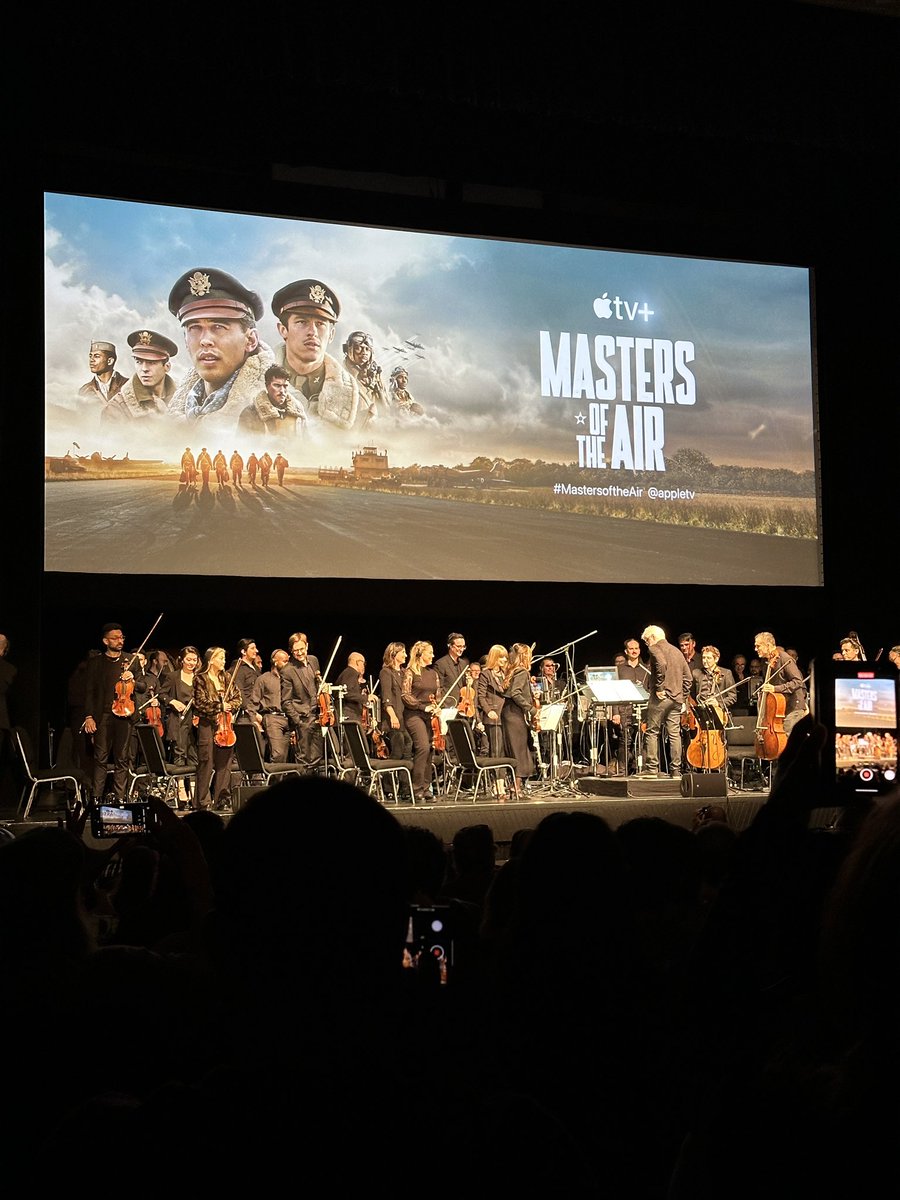 thejonlindstrom's tweet image. #MastersOfTheAir finale w full orchestra at the beautiful #SabanTheatre  #perksofthejob @AppleTV #TheGreatestGeneration #WWII #ATAS #courage #sacrifice