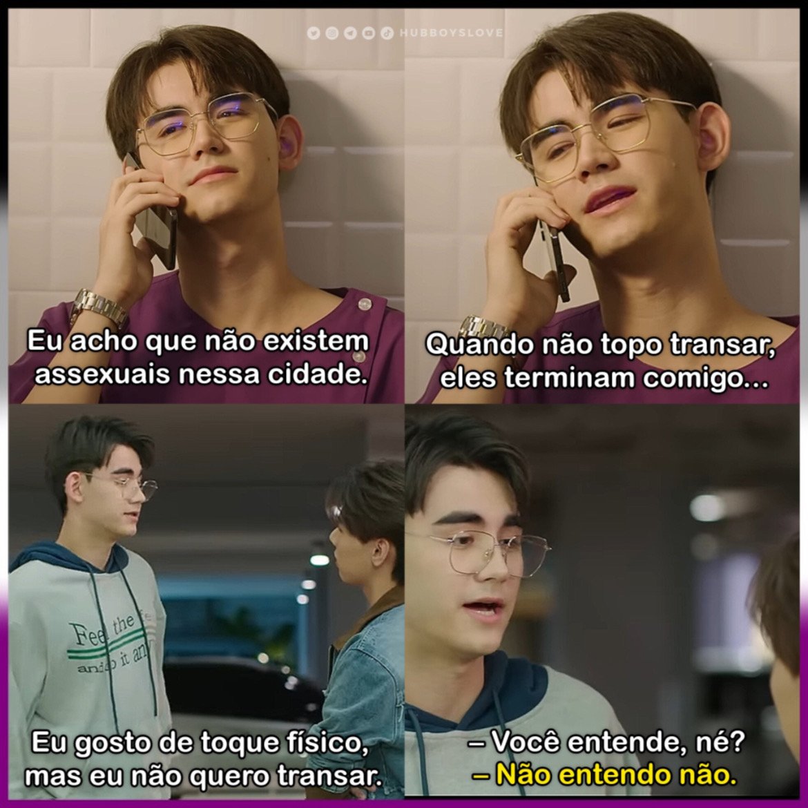 hubboyslove's tweet image. REPRESENTATIVIDADE! 🏳️‍🌈 Pela primeira vez em um BL, temos um personagem assexual e que fala abertamente sobre isso. 🥺 #WandeeGooddayEP1