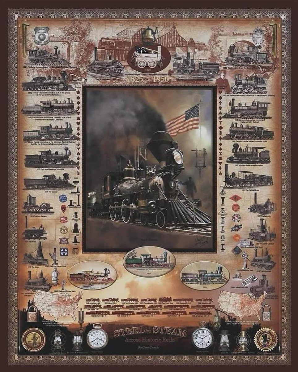 This print, “Steel And Steam” is one of a variety of Gary Crouch prints available for purpose at crouchhistoryart.com #steamlocomotive #steamtrain #steamtrainsofinstagram #railfan #railroadhistory